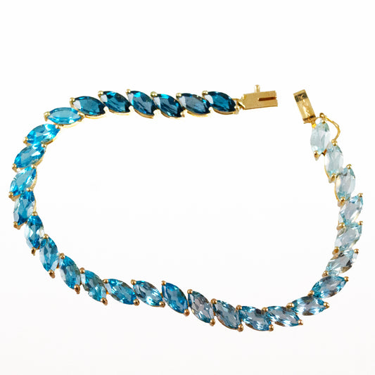 14k Aquamarine/Topaz Bracelet