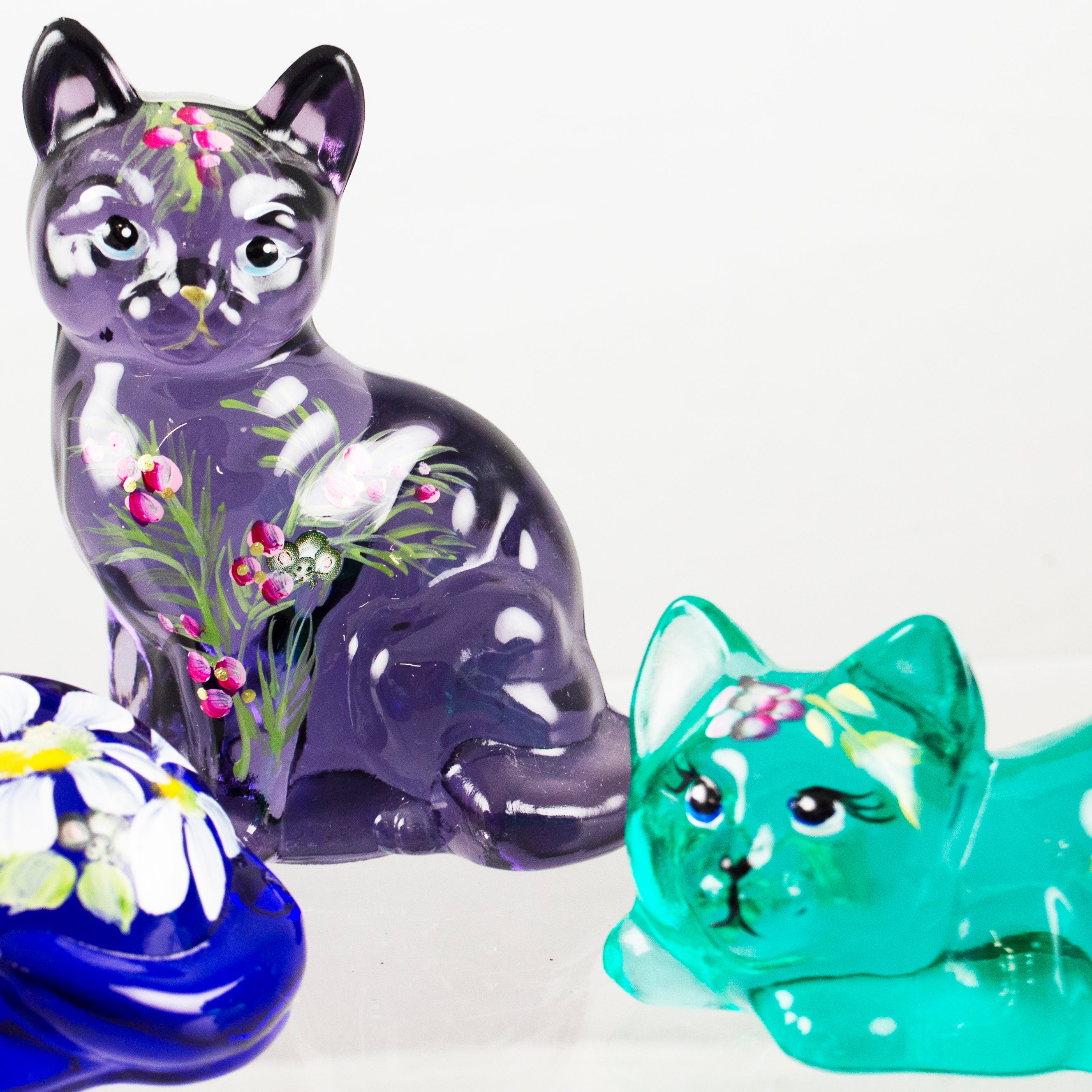 Collection Fenton Hand Painted Cats