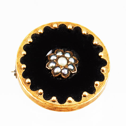 Victorian Gold Pearl Brooch