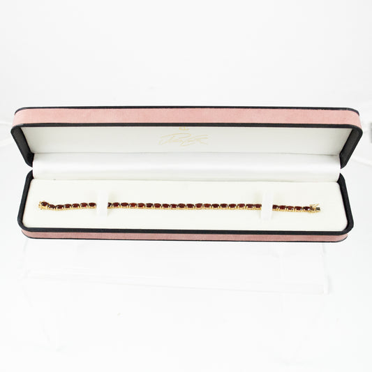 14k Garnet Tennis Bracelet