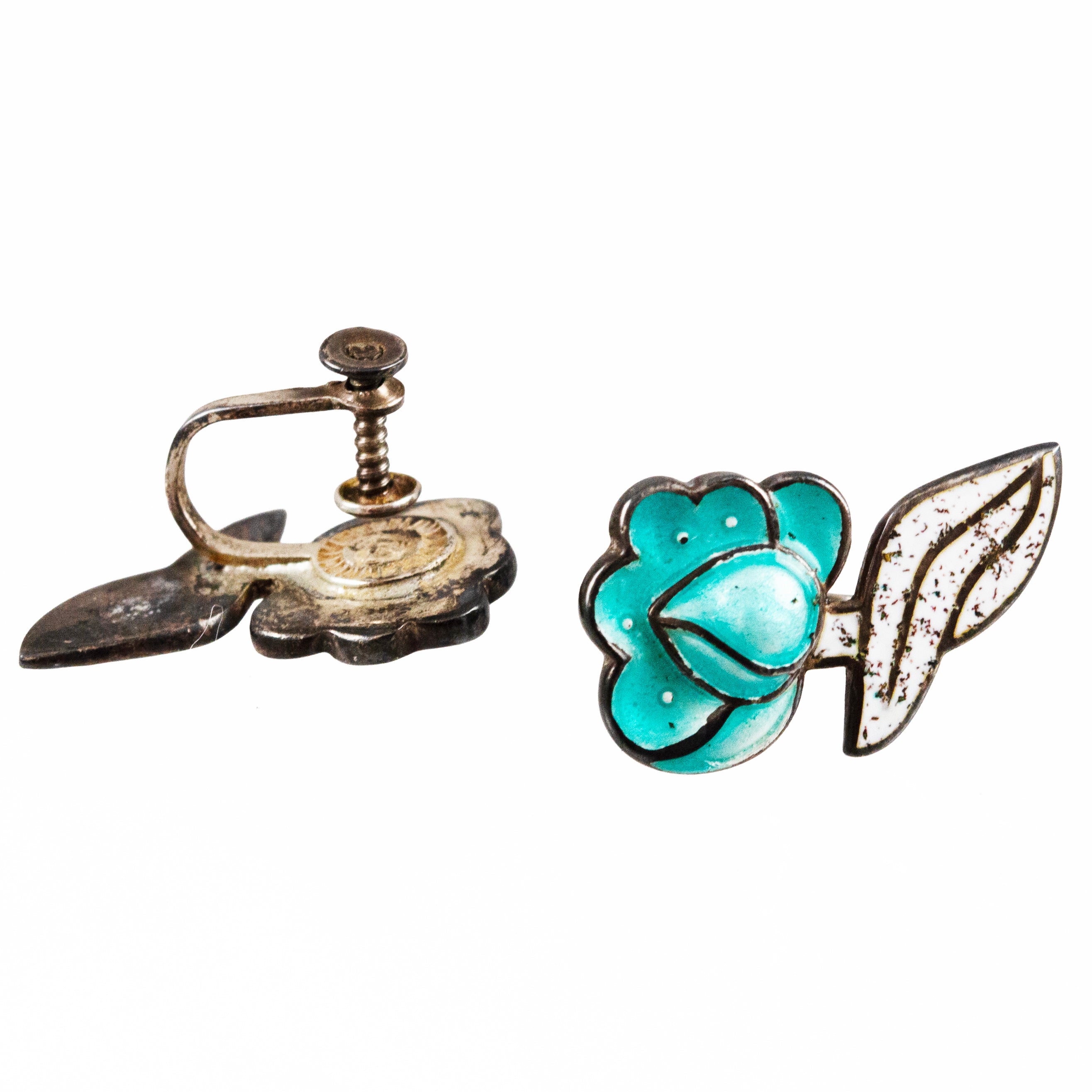 Vintage Sterling Enamel Set