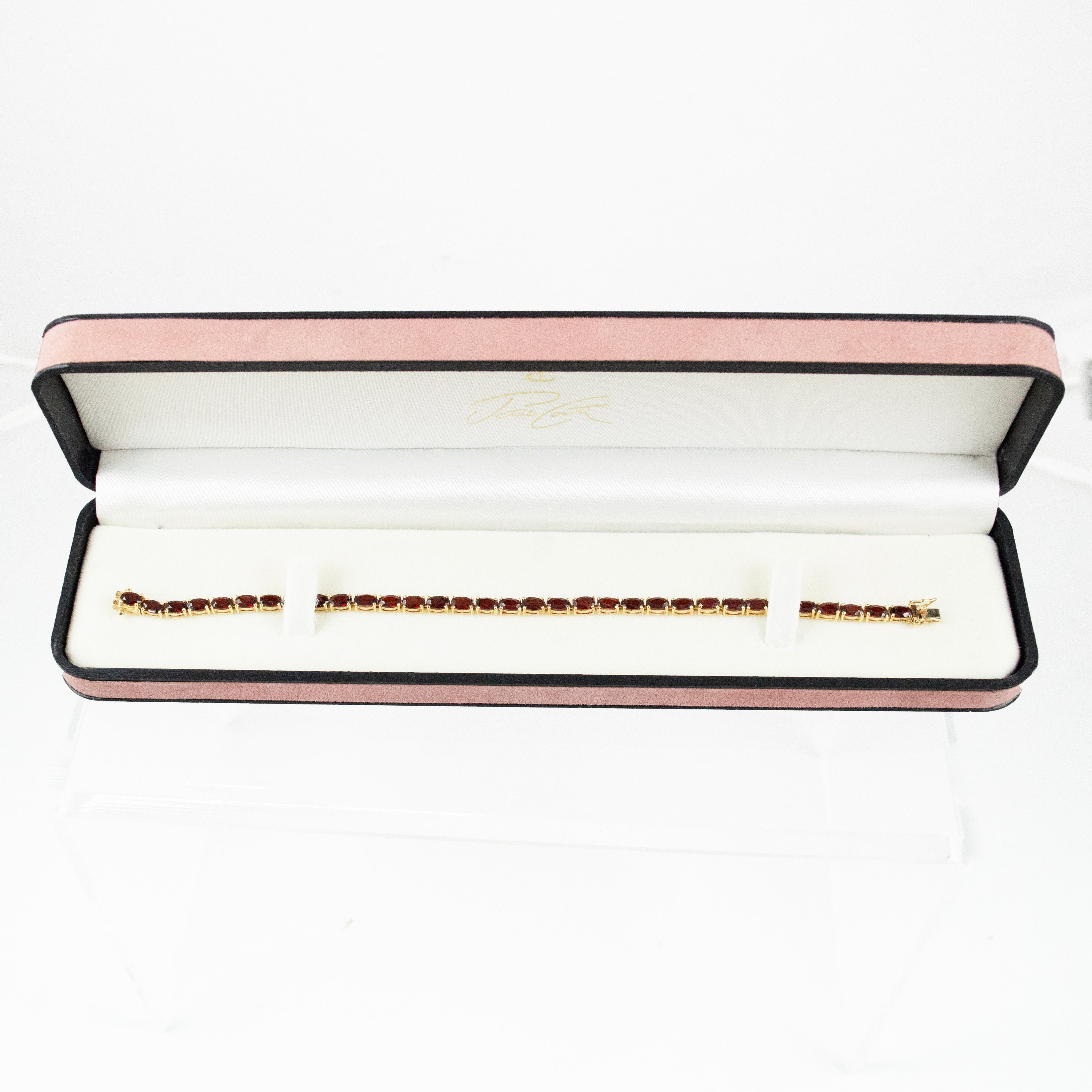 14k Garnet Tennis Bracelet