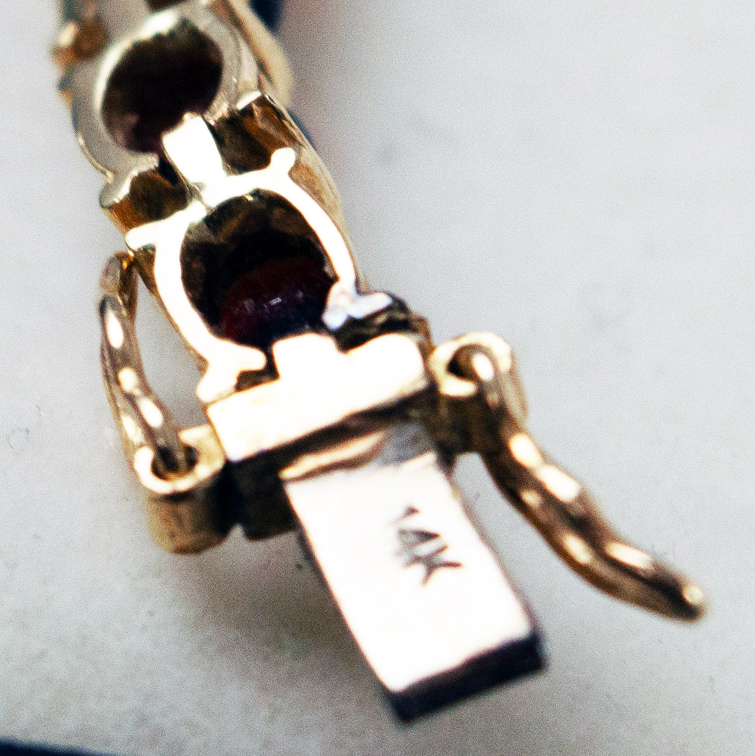 14k Garnet Tennis Bracelet