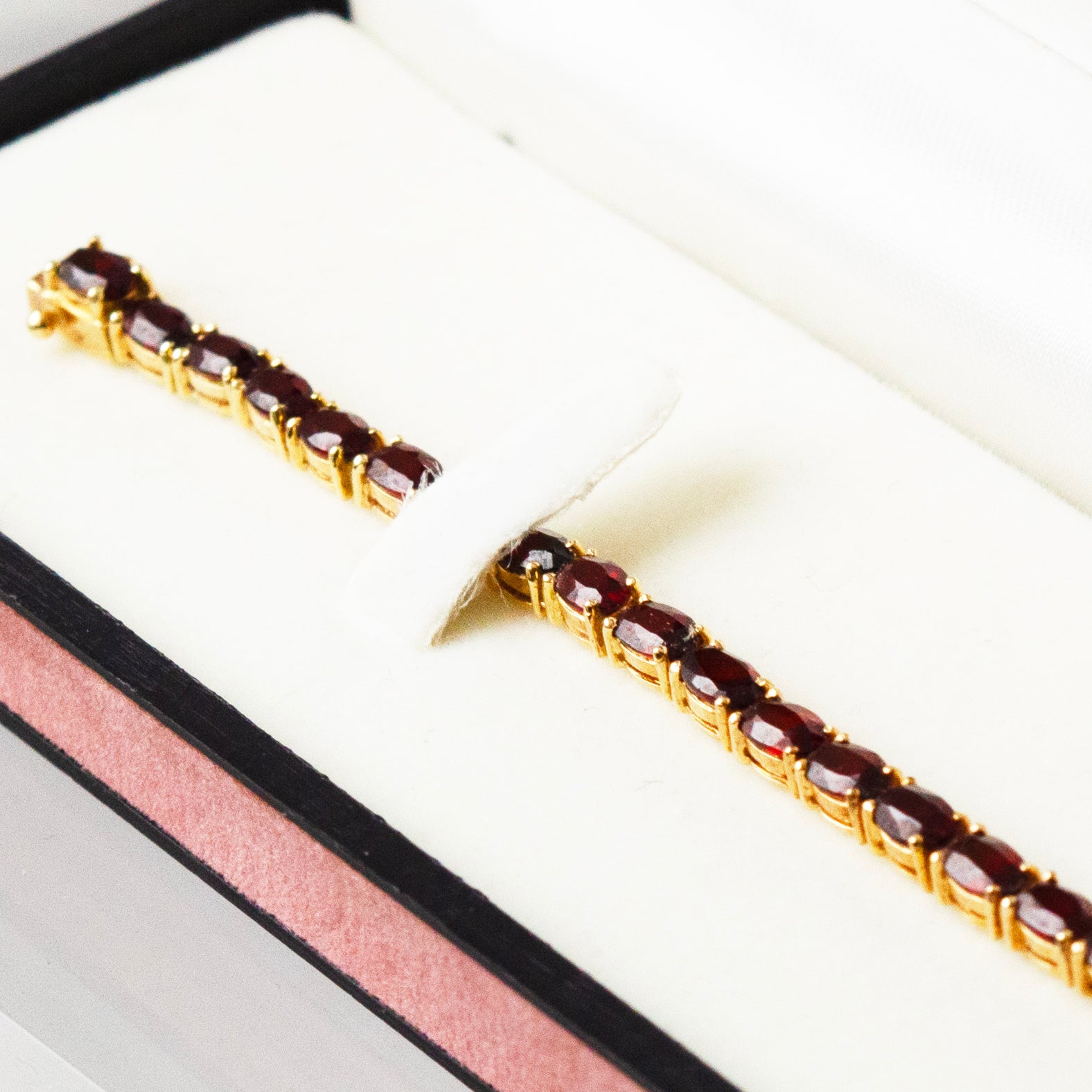 14k Garnet Tennis Bracelet
