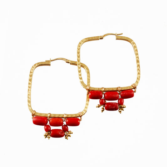 14k Coral Earrings