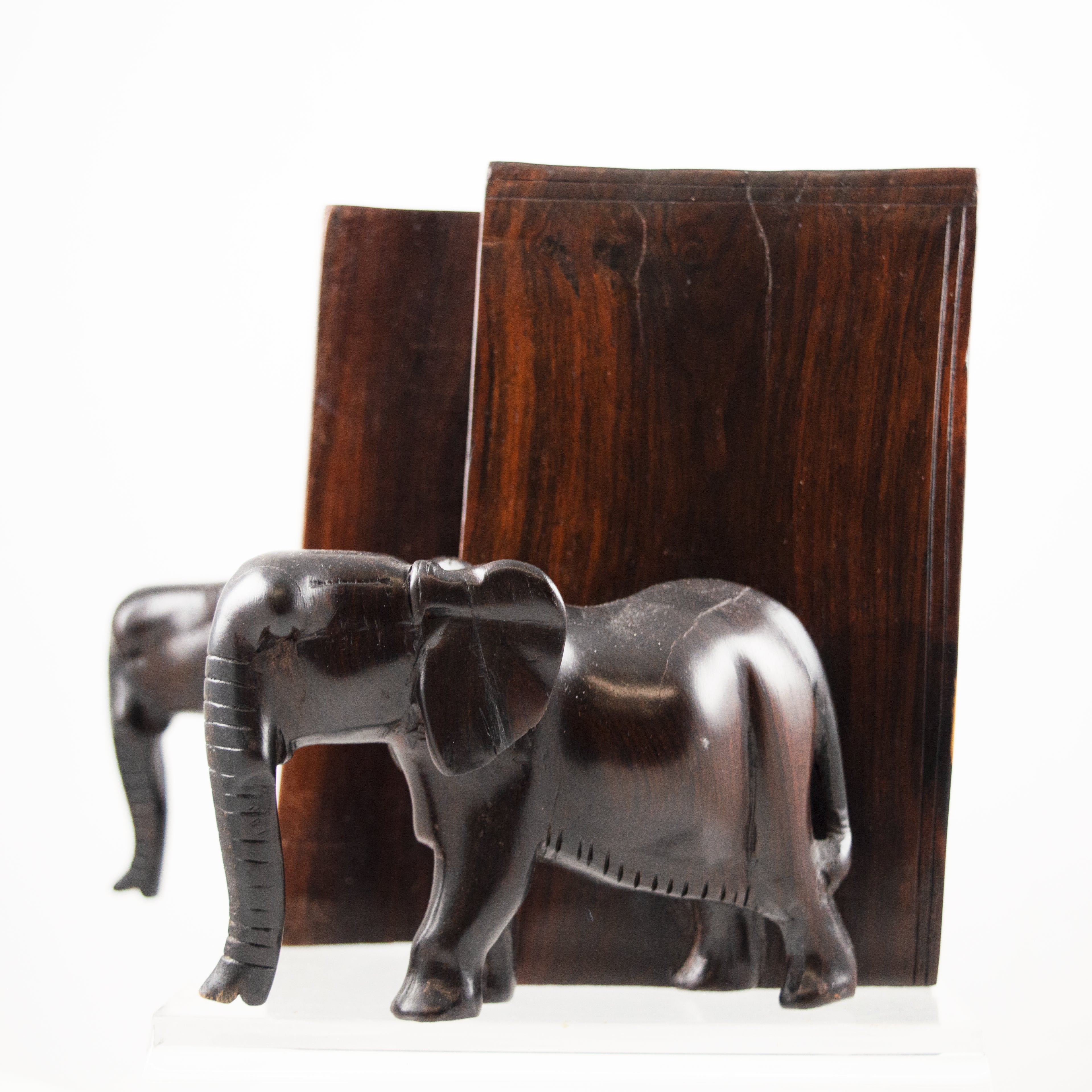 Ebony Elephant Bookends